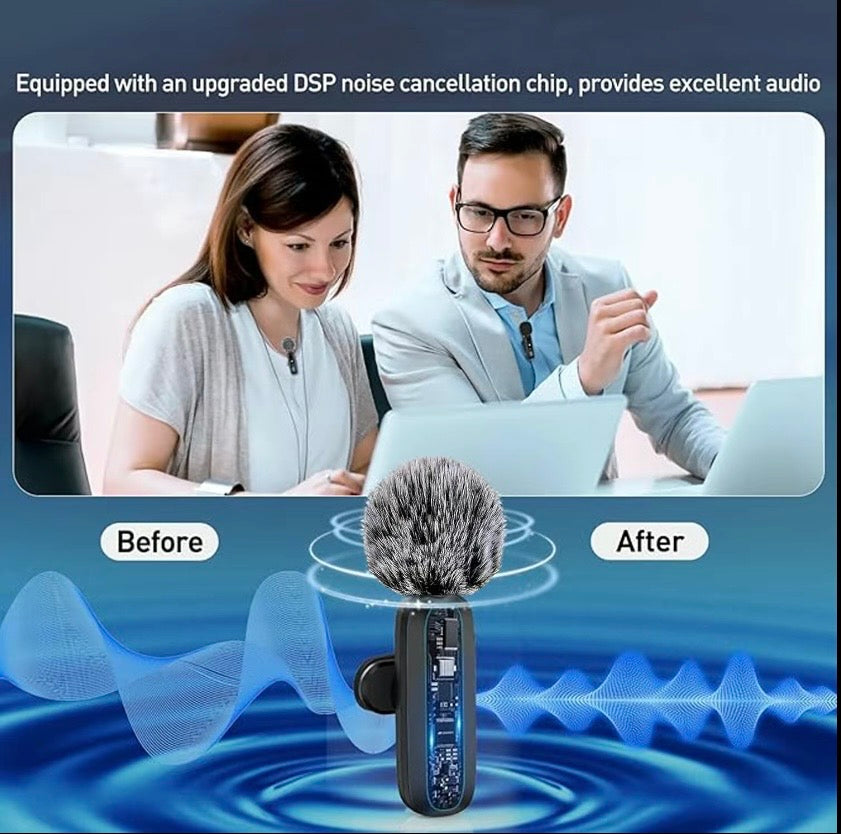 HITOZON Professional Wireless Lavalier Microphone - Rechargeable Lapel Mic with Lightning, Built-in Li-ion Battery, Multi-Device Compatibility, Manufacturer Warranty for iPhone, Android, Cameras, Plug-and-Play Omnidirectional Condenser for Video Recording