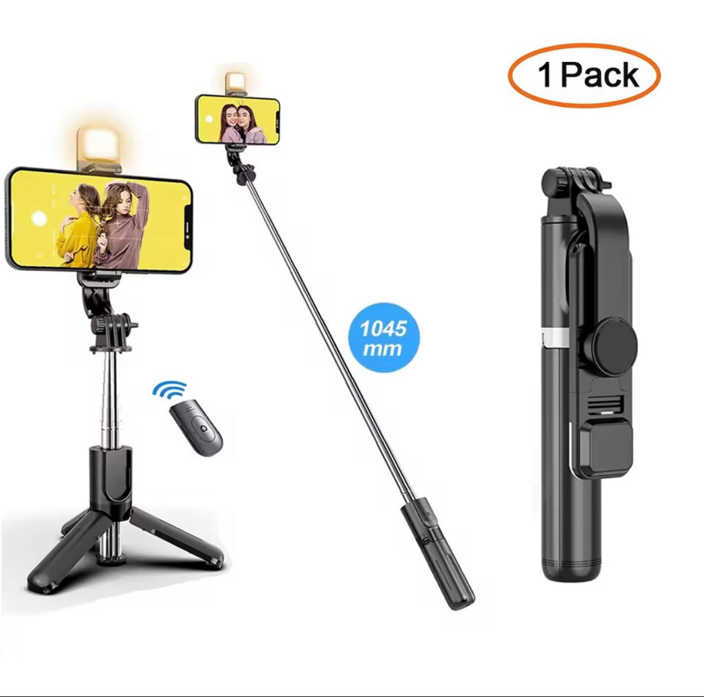 61-in Cellphone Selfie Stick with Wireless Remote, Upgraded Stable Tripod Stand, Tech Accessories for iPhone 17/16/15/14/13 & Android, Travel-Friendly Videography Equipment